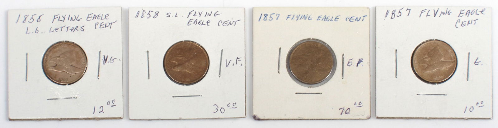 (4) Flying Eagles, 1857, 1858, (1 of 4)