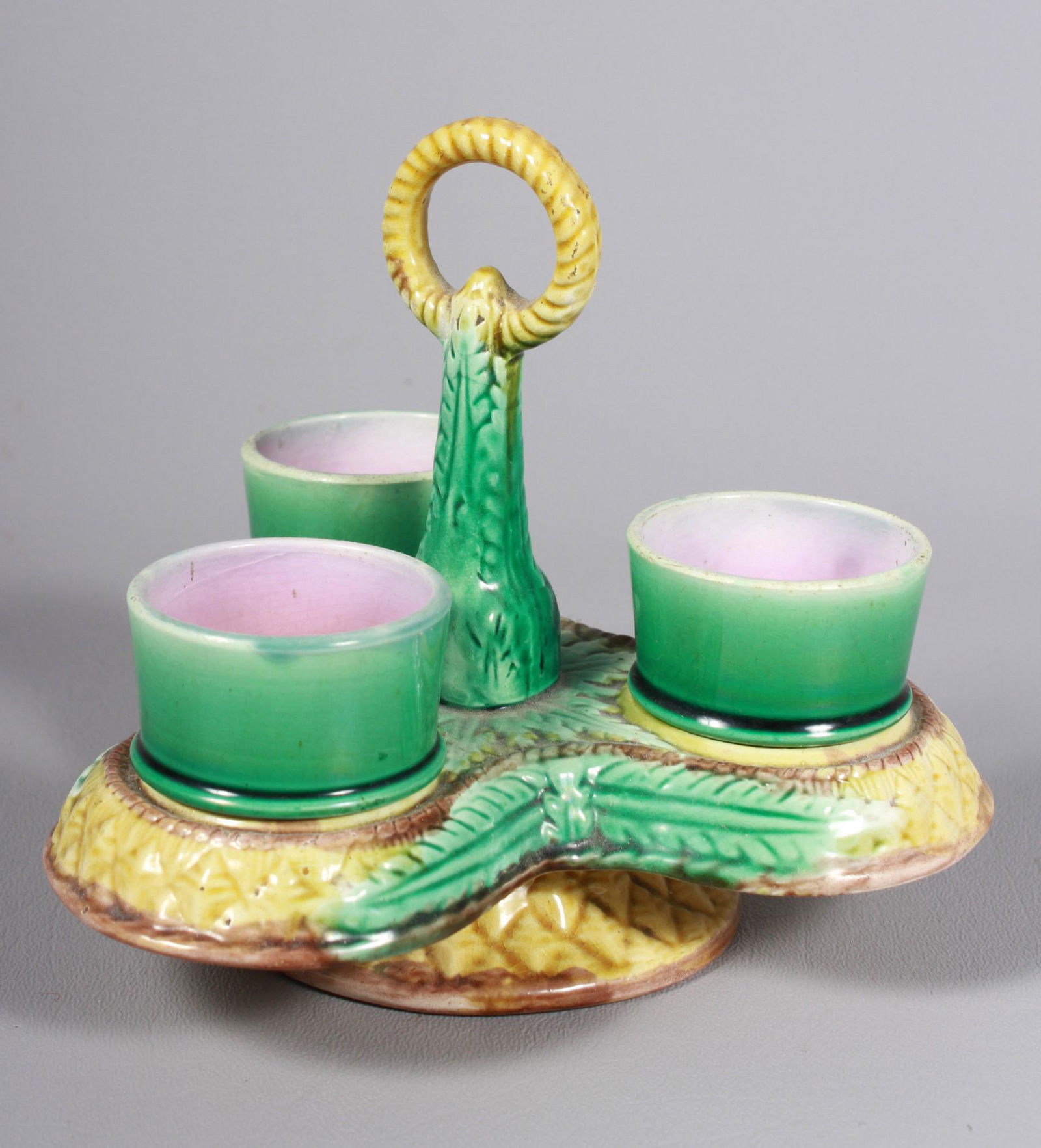 Pineapple Majolica 3-Cup Egg Caddy (1 of 2)