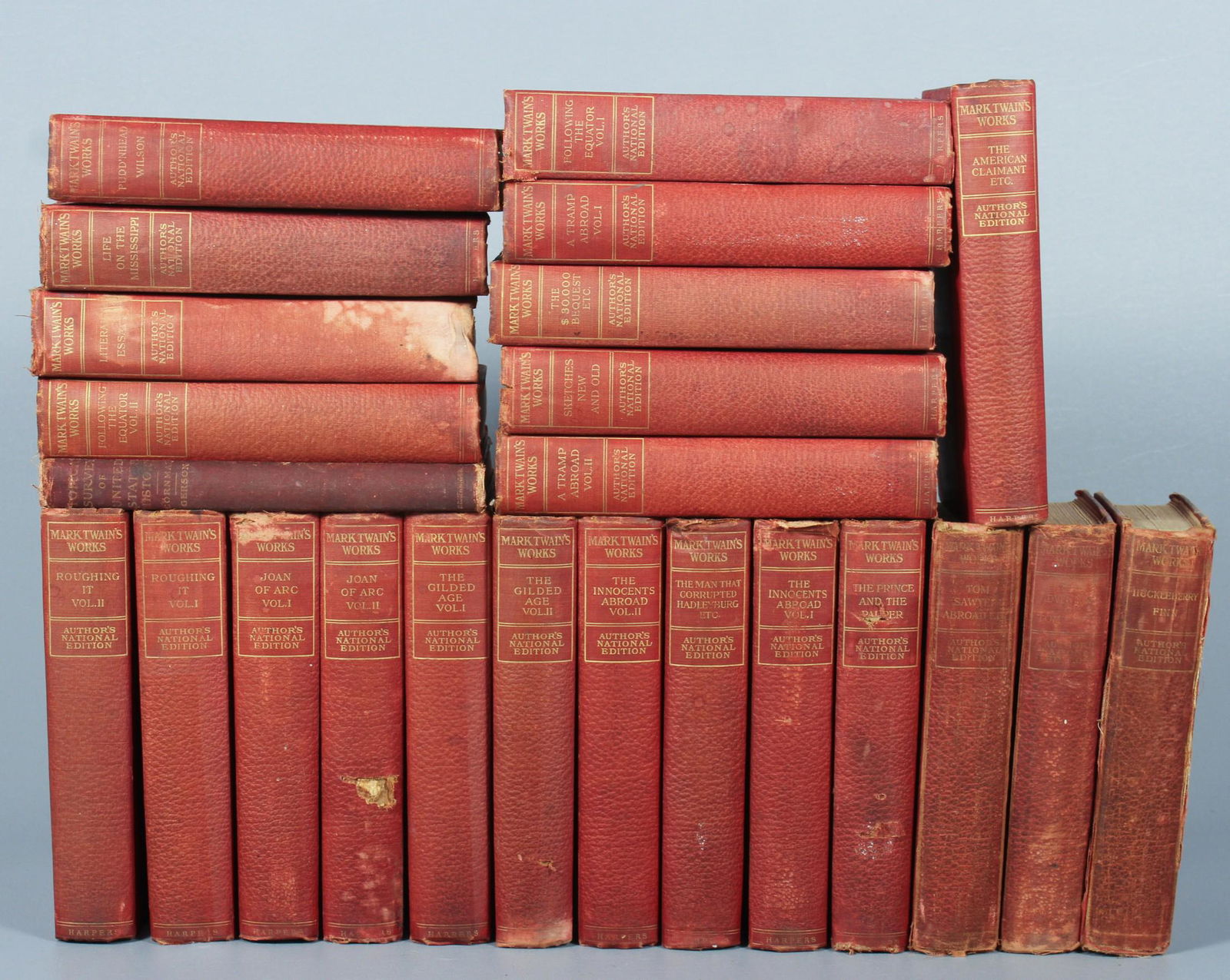 (23) Partial set of the Works of Mark Twain, c.1920 (1 of 7)