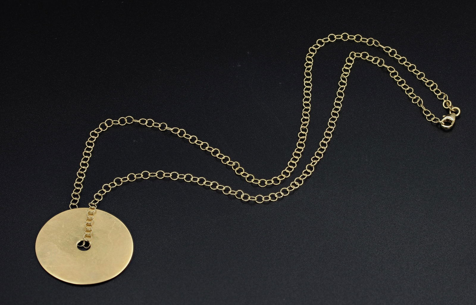 14K YG Italian Disc Necklace 20" (1 of 2)