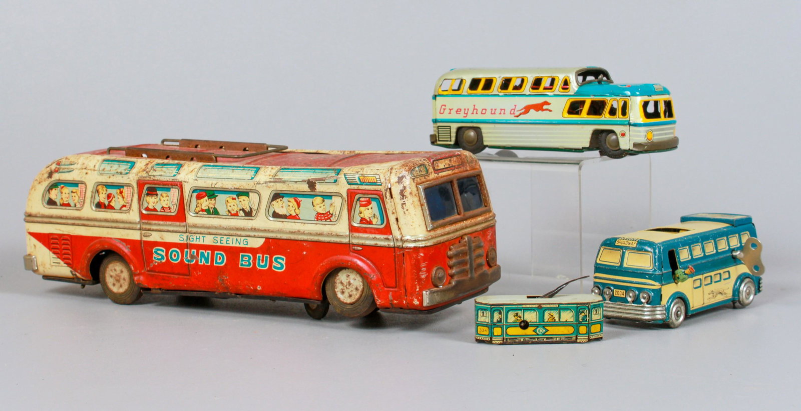 (3) Tin Litho Greyhound Busses (1 of 3)
