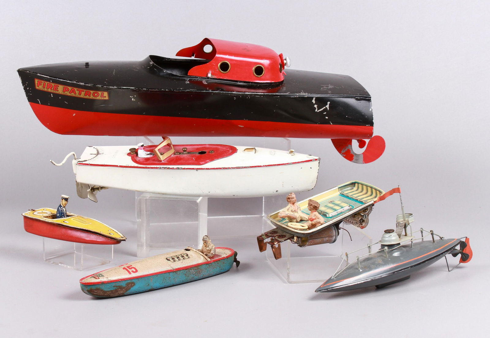 (5) Tin Litho Boats and Parts (1 of 4)