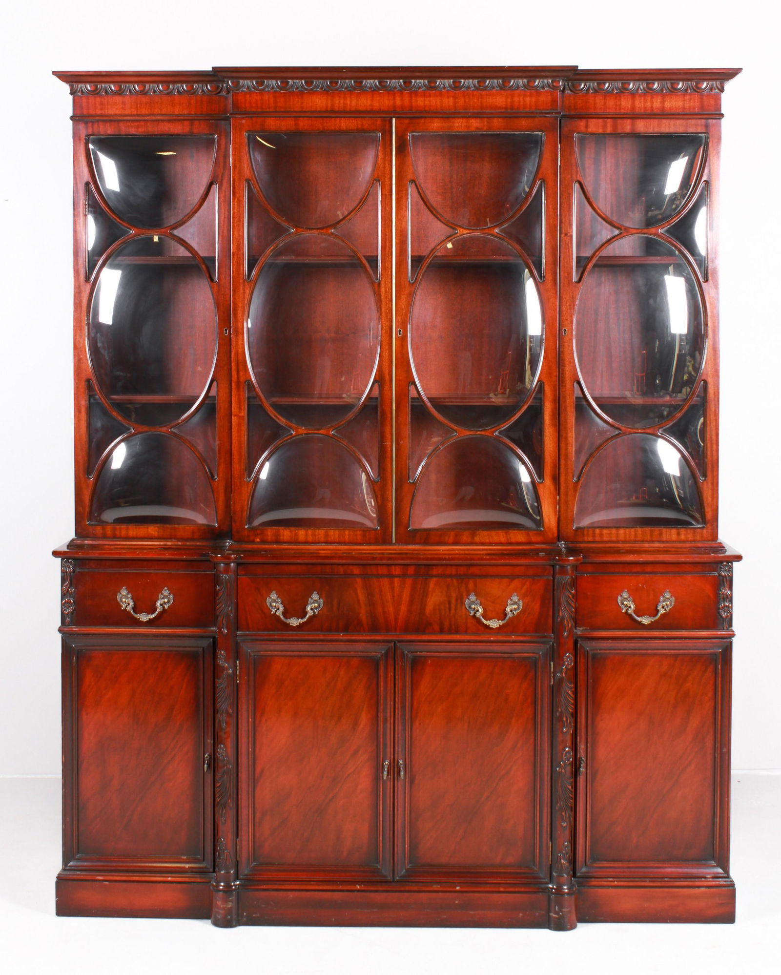 Mahogany 2-pc breakfront (1 of 3)