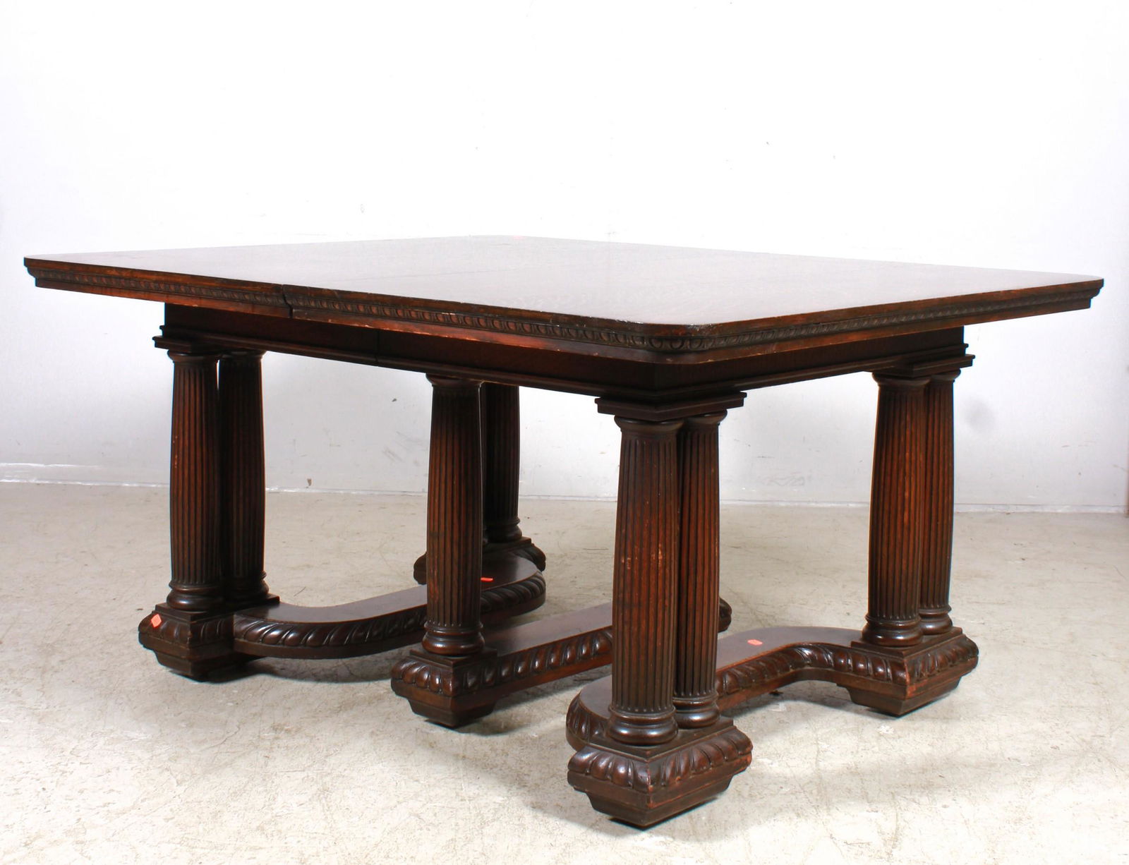 Victorian quarter cut oak square dining room table (1 of 4)