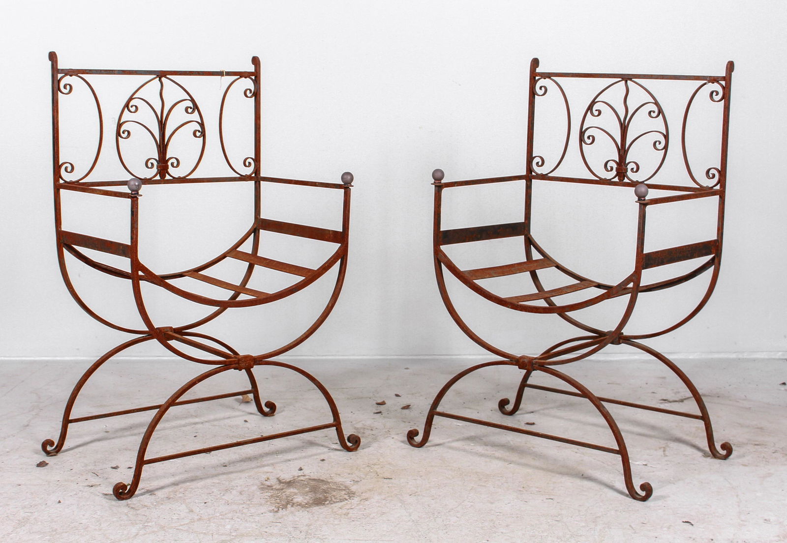 Pair Metal Patio Cerule chairs (1 of 1)