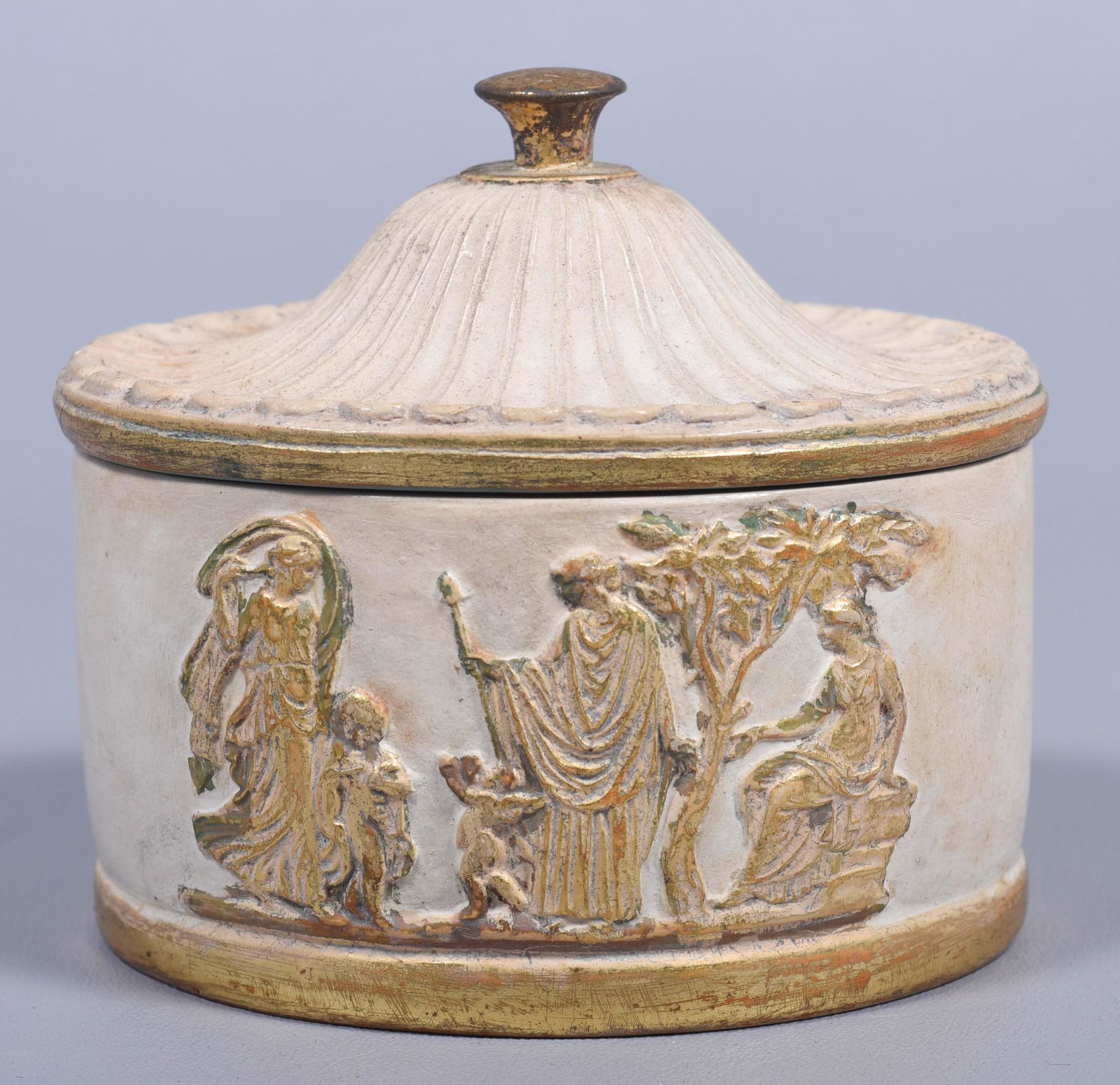 English Oval tan terracotta parcel gilt Neo-Classical (1 of 3)