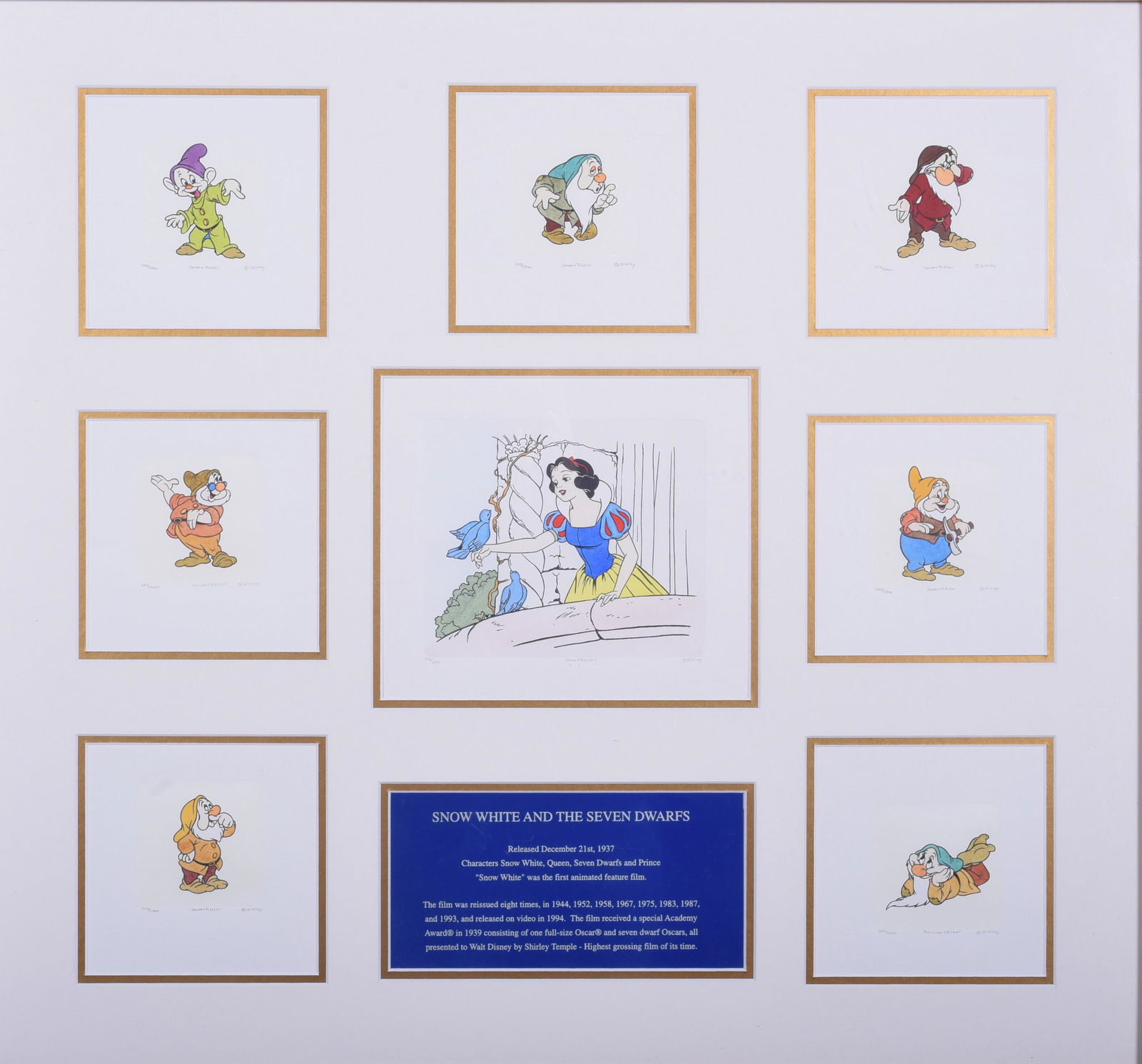 Walt Disney Framed Etchings "Snow White" (1 of 4)