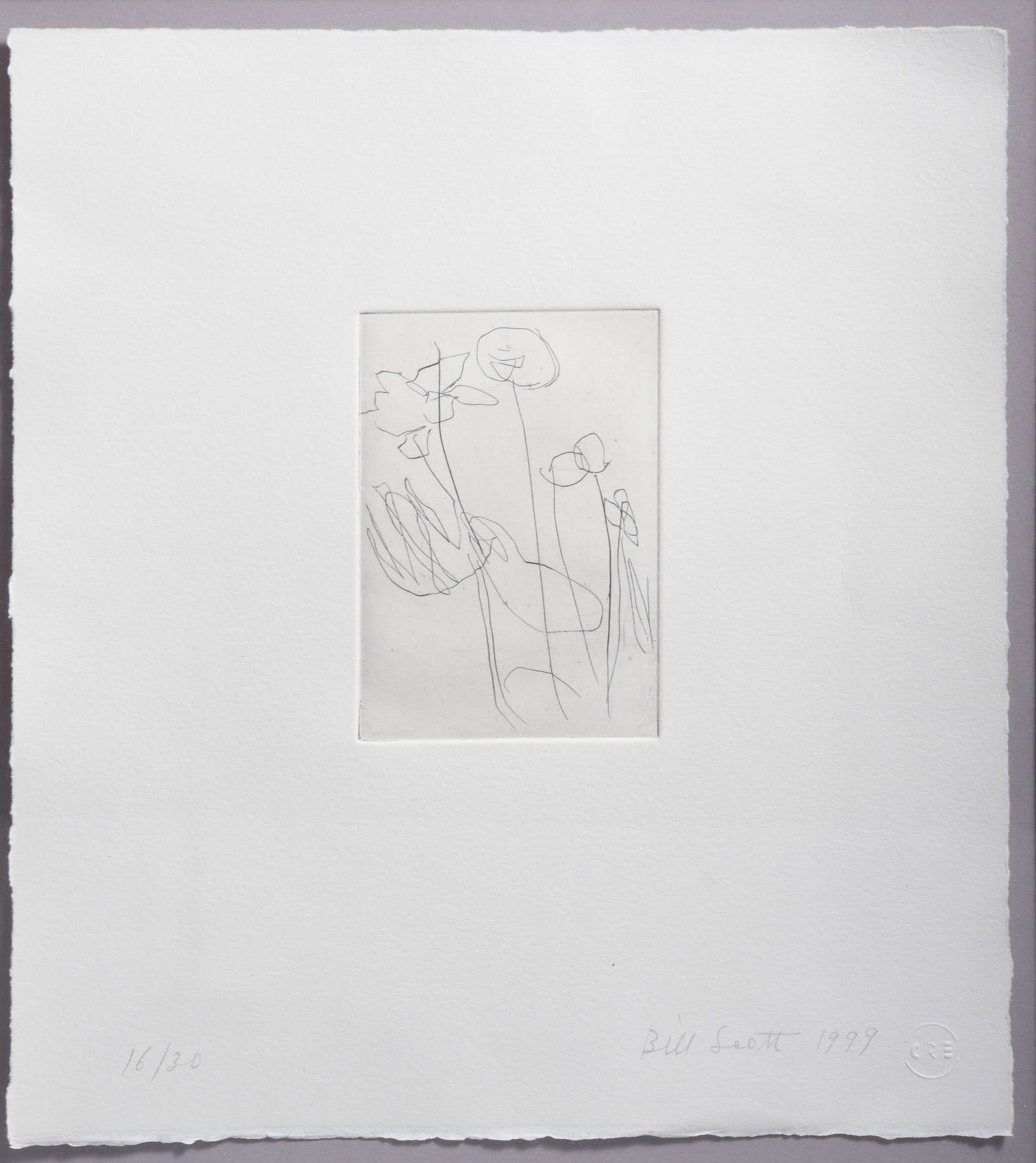 Bill Scott Etching Abstract Flowers (1 of 4)