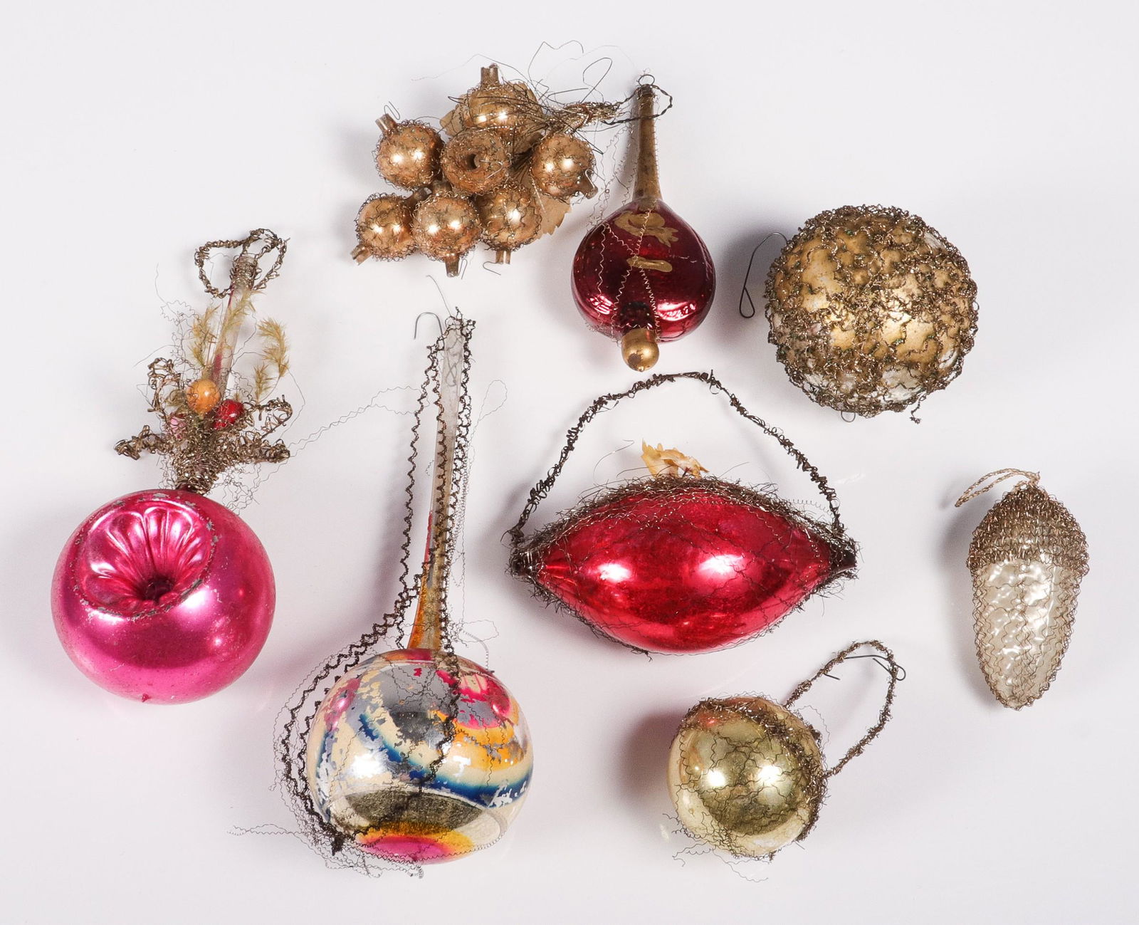 (8) Vintage Wire Wrapped Christmas Ornaments (1 of 2)