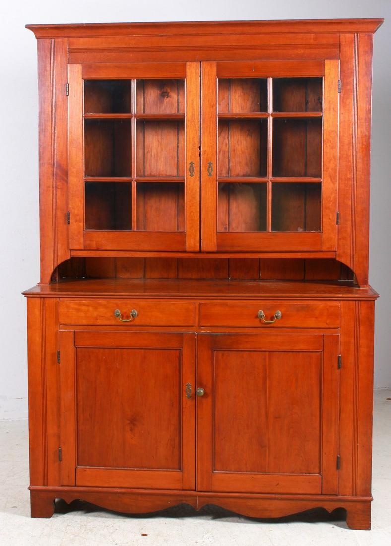 19 century Pennsylvania cherry step back Dutch cupboard (1 of 3)
