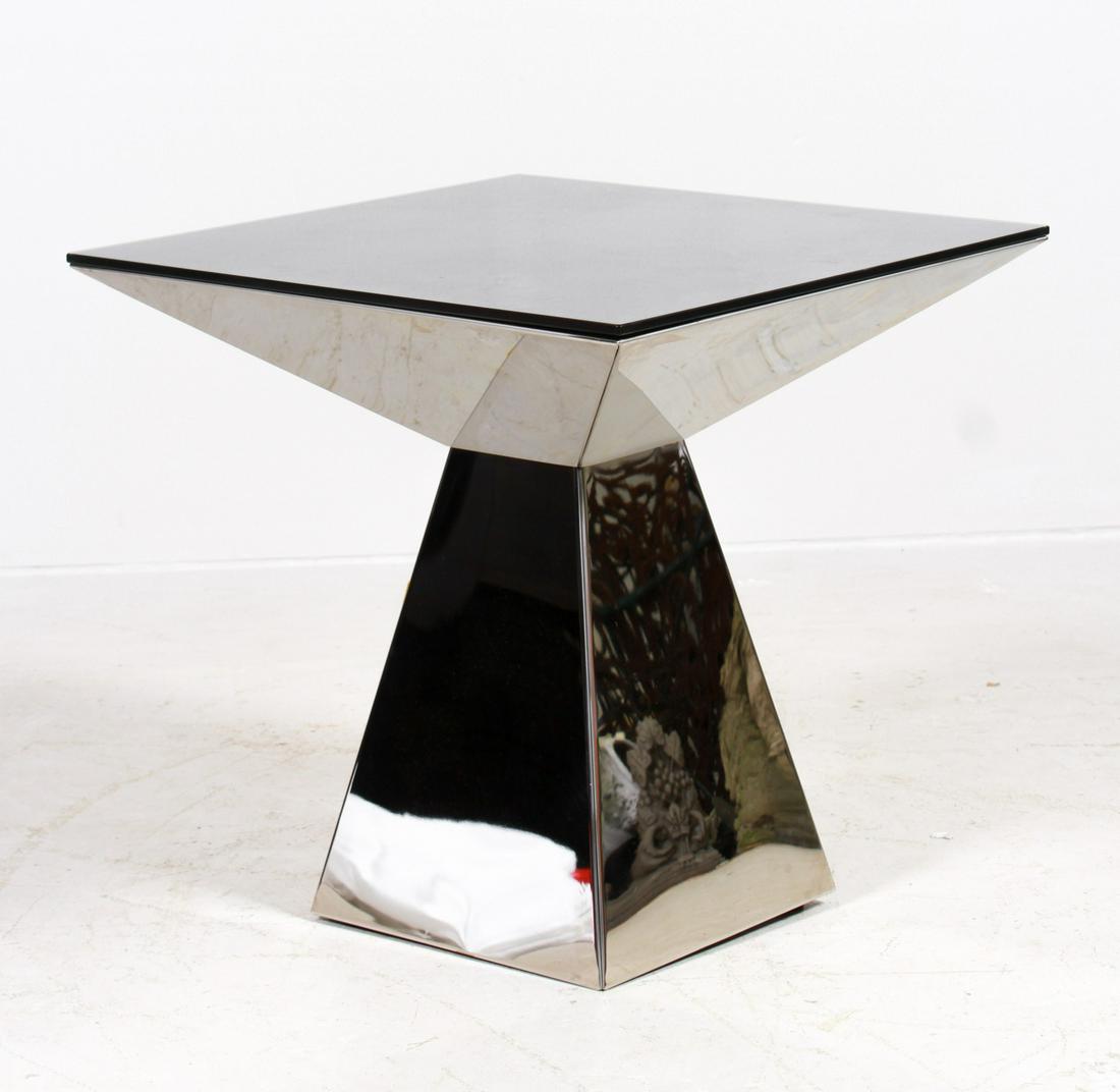 Modern Design chrome glass top side table (1 of 4)
