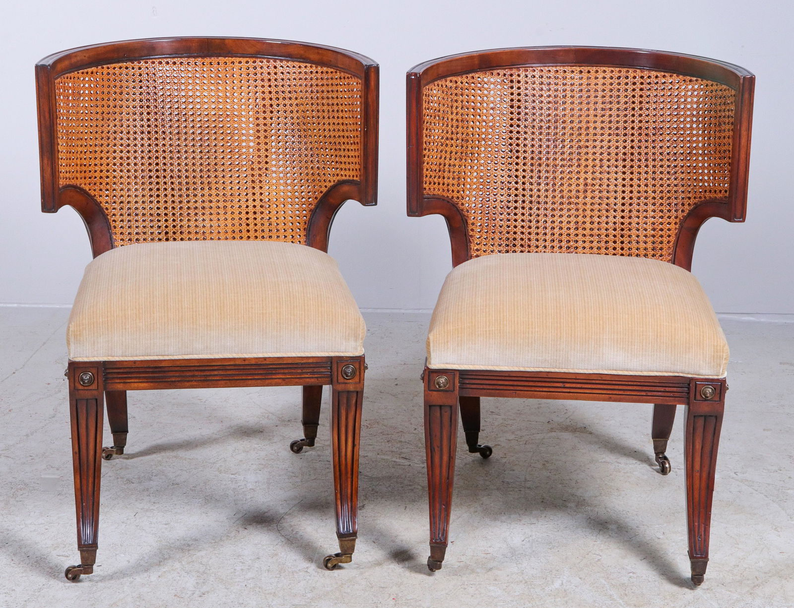 Pair Maitland Smith Regency style caned back side (1 of 3)