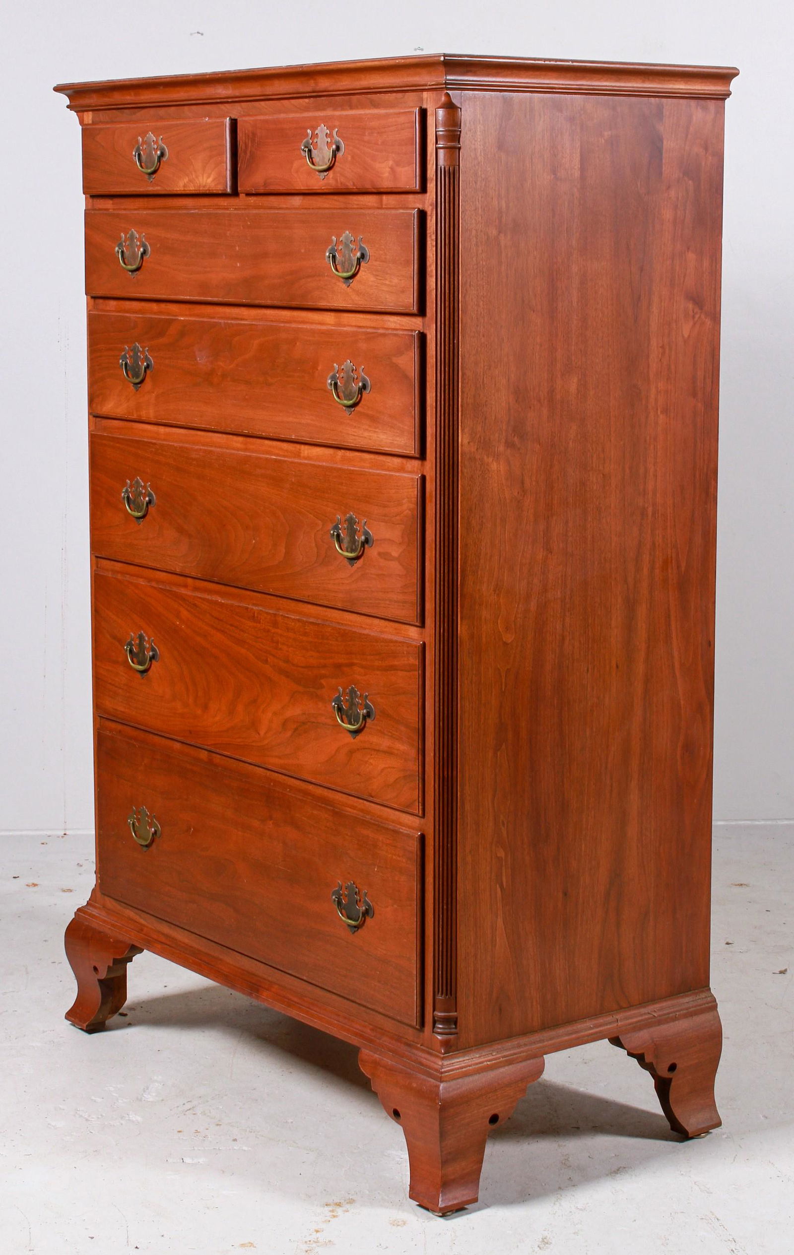 Benchmade Walnut Chippendale style high chest (1 of 2)