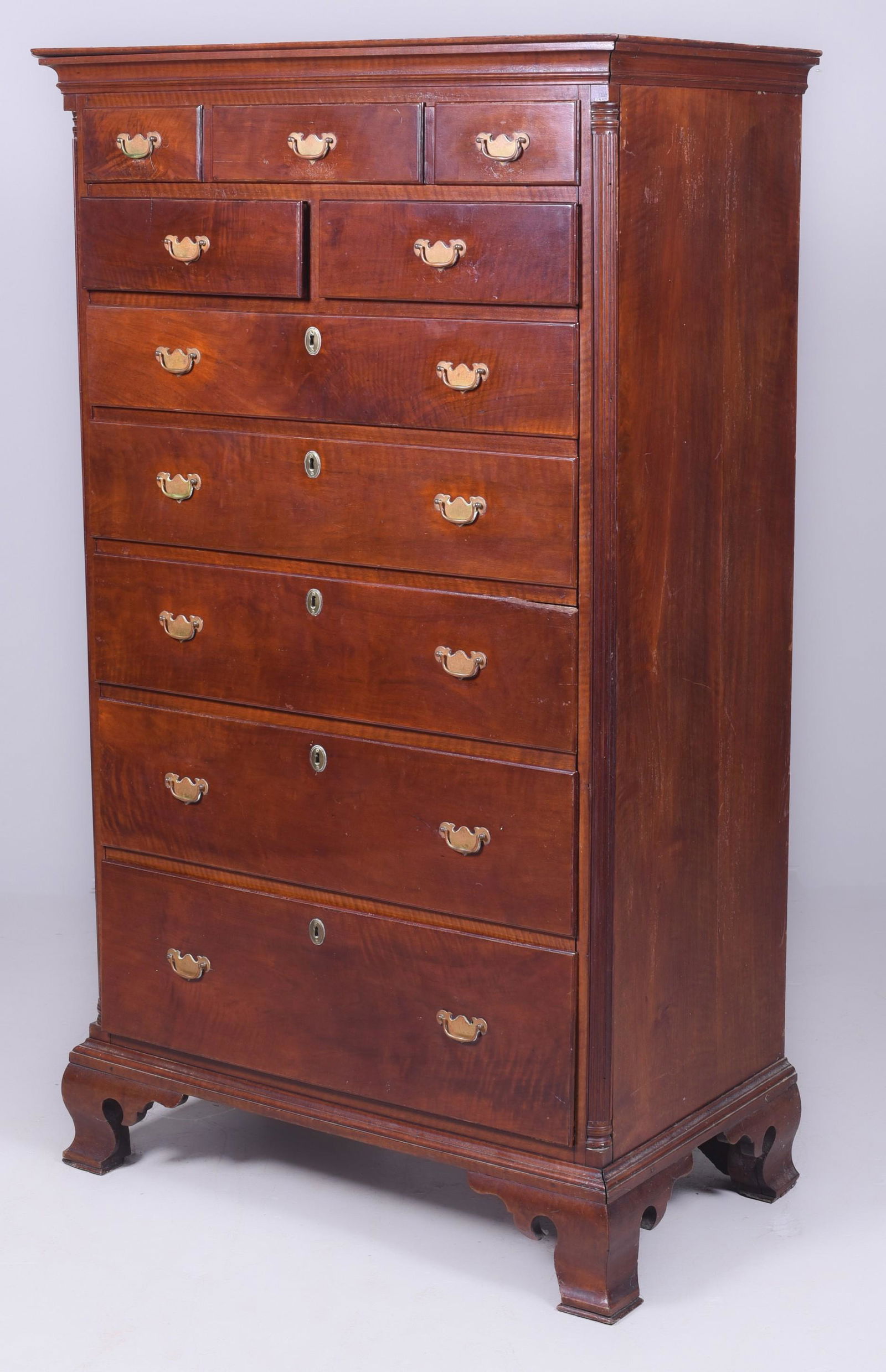 Walnut Chippendale tall chest (1 of 5)