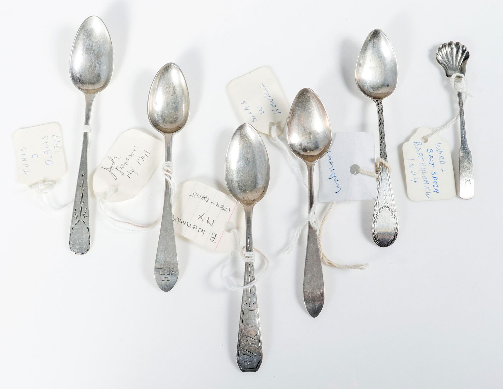 (6) 18th C American Coin Silver Teaspoons (1 of 5)