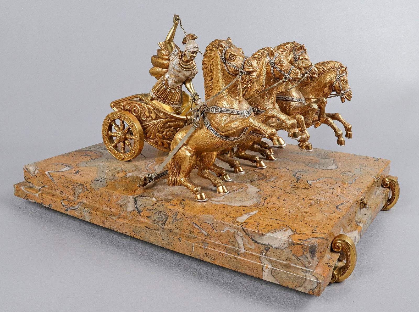 Continental Bronze Chariot & Horses Sculpture (1 of 6)