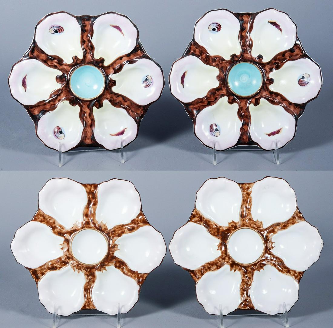 (4) Gilt and Paint Decorated Oyster Plates (1 of 7)