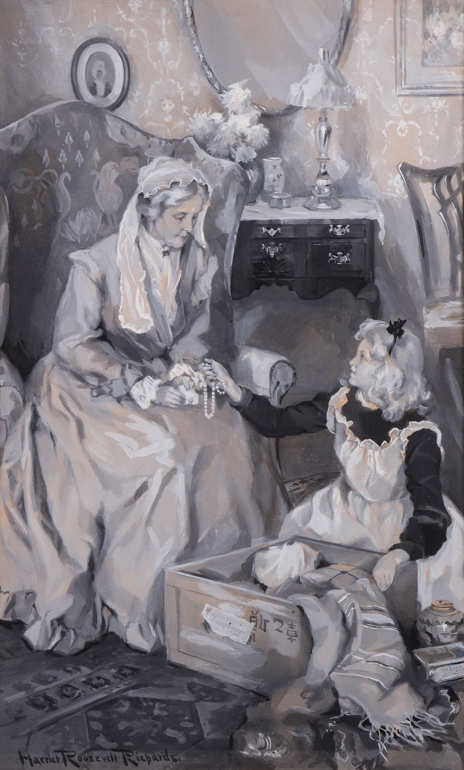 Harriet Roosevelt Richards Illustration Painting (1 of 4)