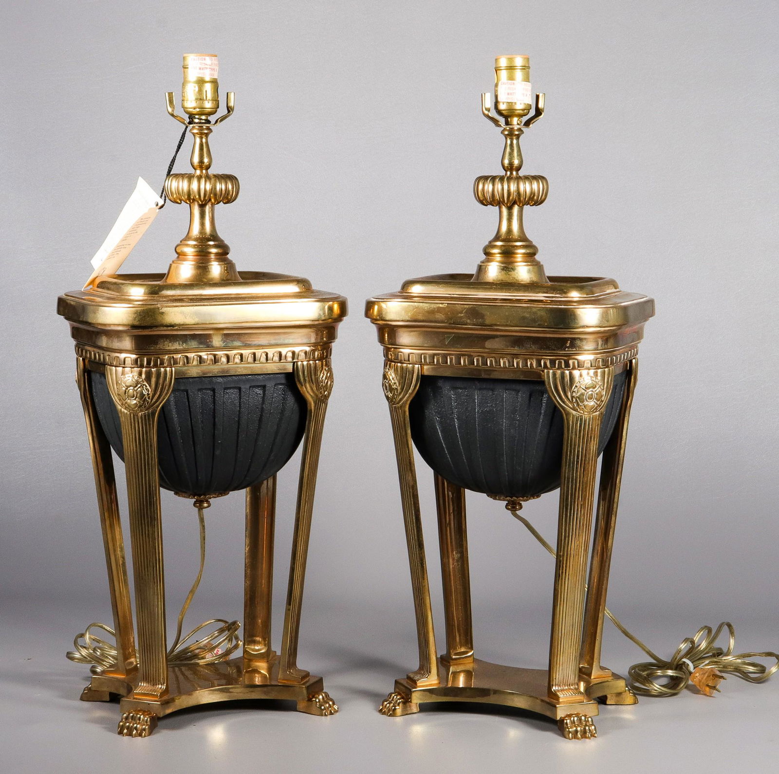 Chapman Brass Neoclassical Style Lamp Pair (1 of 5)