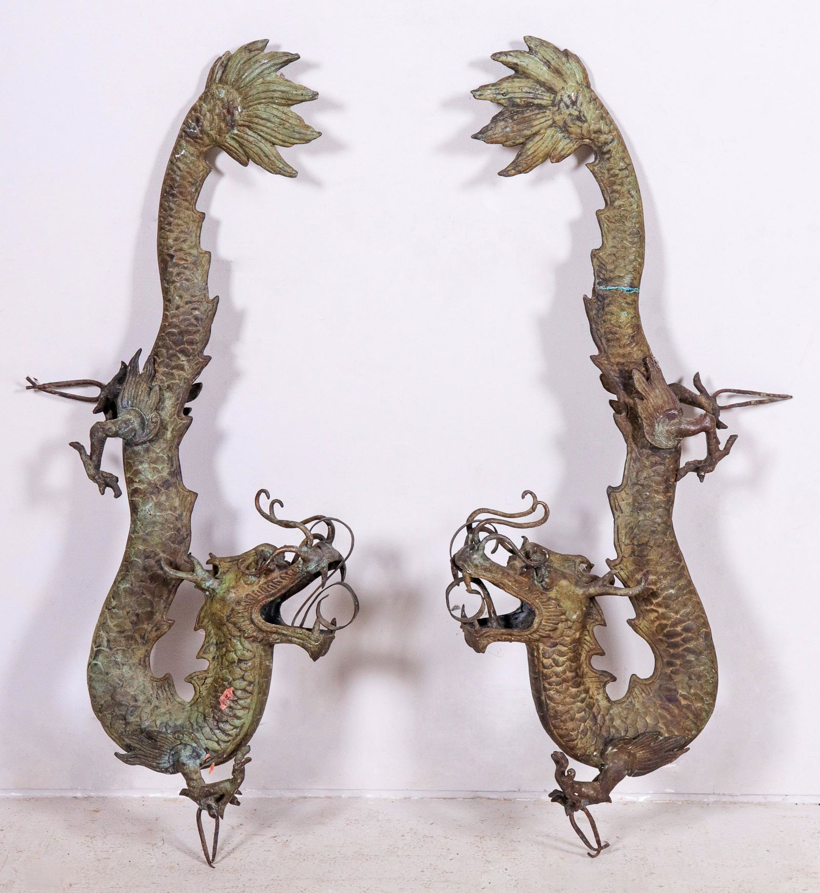Pair Bronze Dragon Architectural Elements (1 of 3)