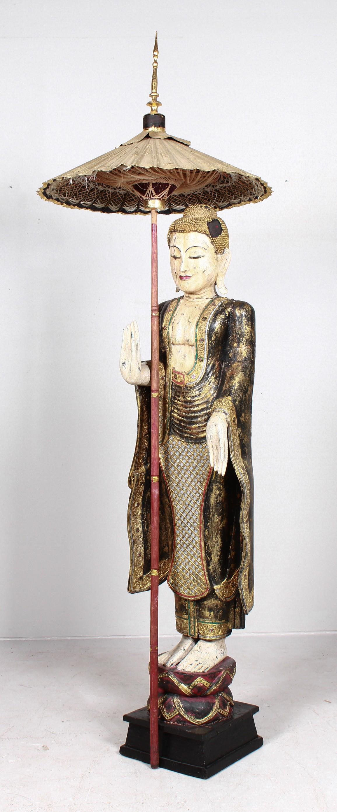 Carved & Painted Wood Thai Figure (1 of 20)