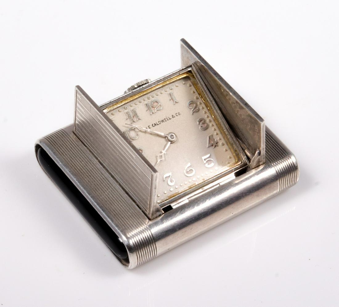 JE Caldwell Sterling Silver Folding Travel clock (1 of 4)