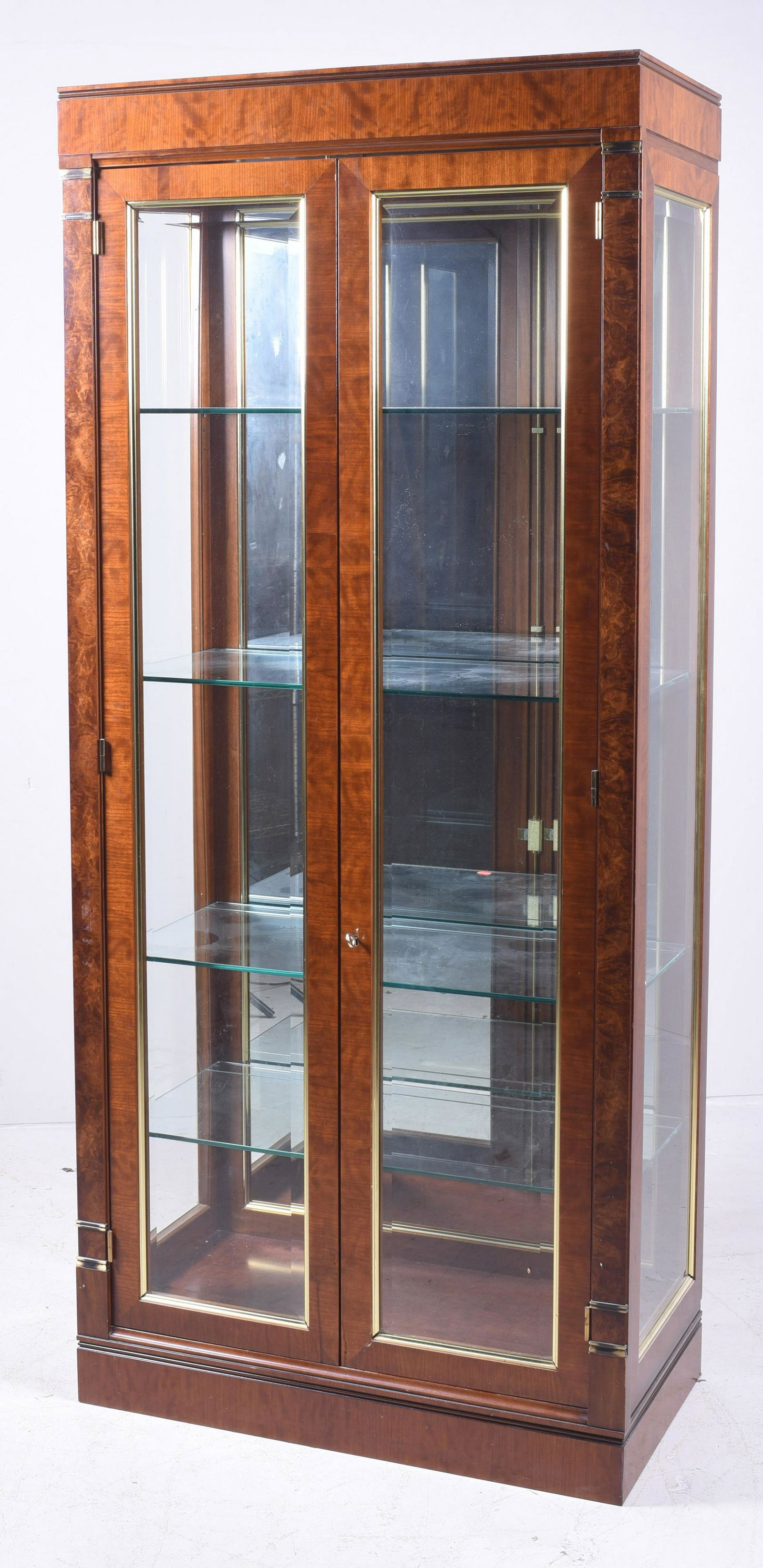 Warrings Stilmobel burl walnut and brass display (1 of 3)