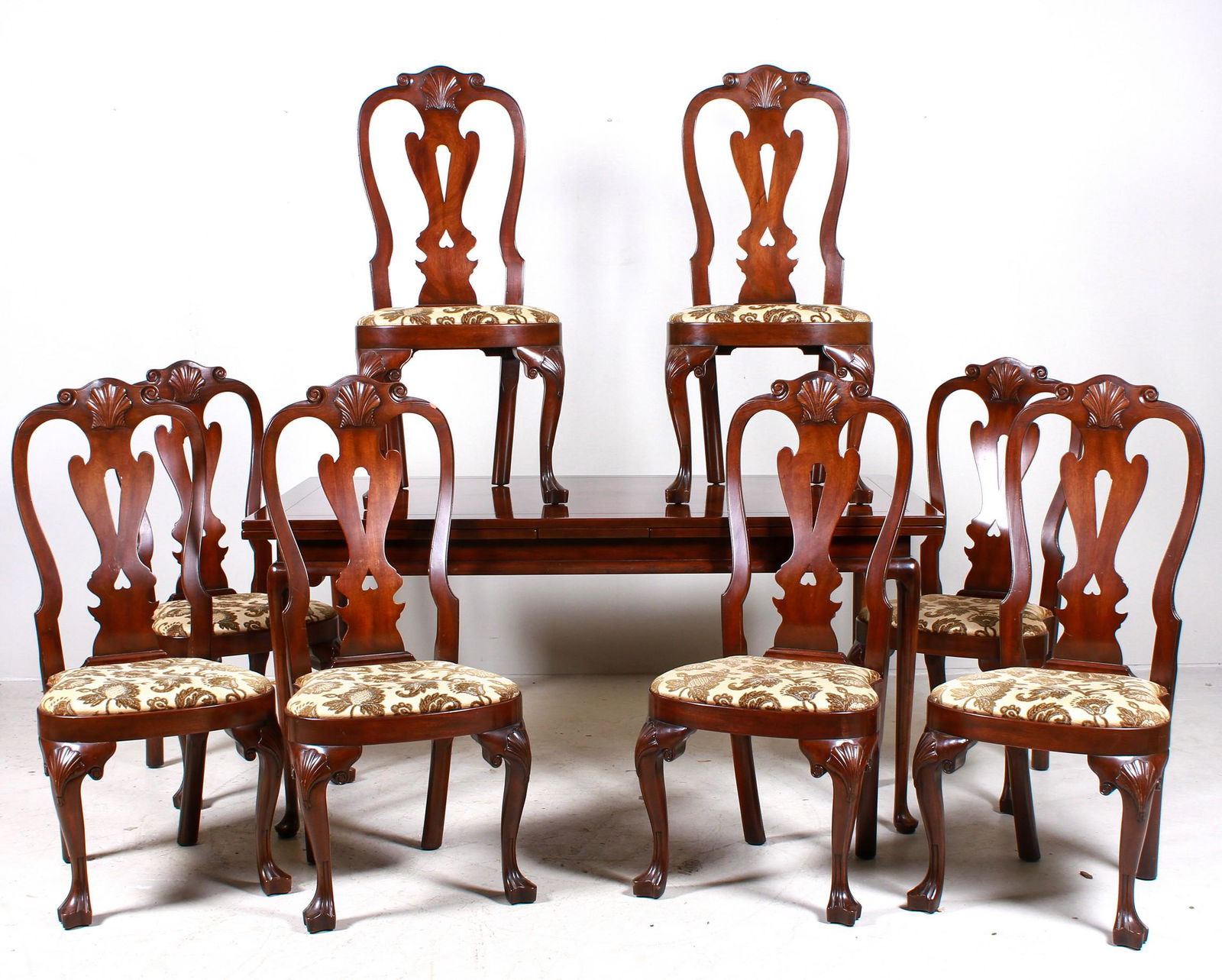 (9) pc CW Kittinger Queen Anne style mahogany dining se (1 of 11)