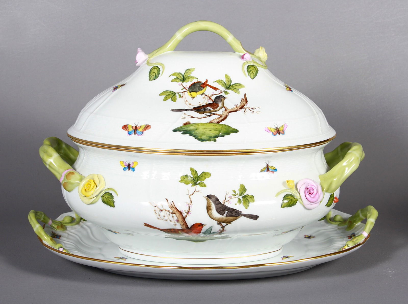 Herend Rothschild Bird Tureen and Tray (1 of 5)