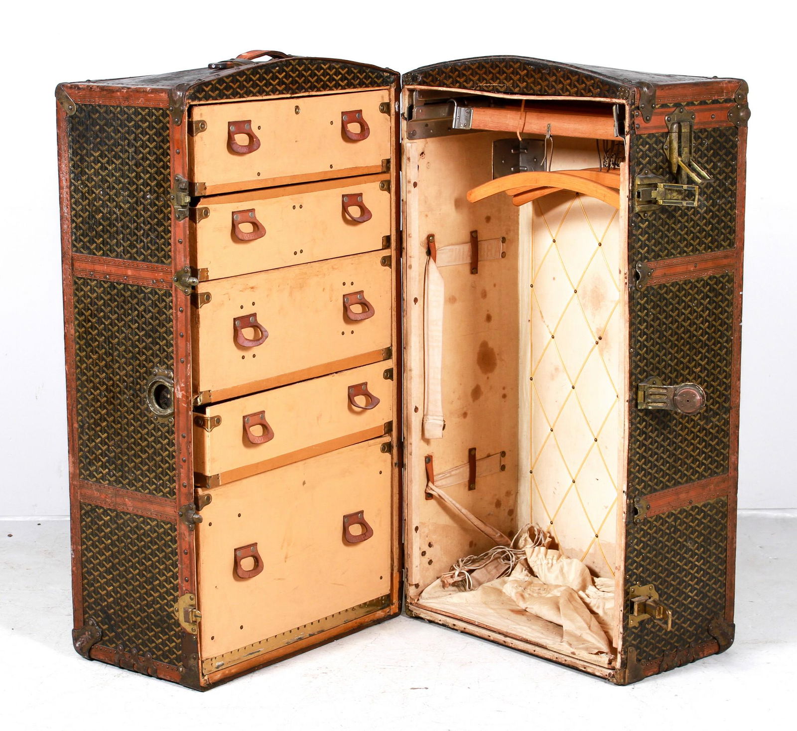 Antique Goyard Monogram Steamer Trunk (1 of 19)
