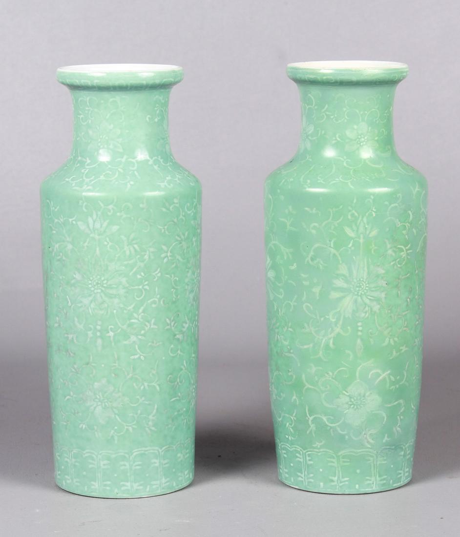 Pair of Chinese Rouleau Vases (1 of 3)