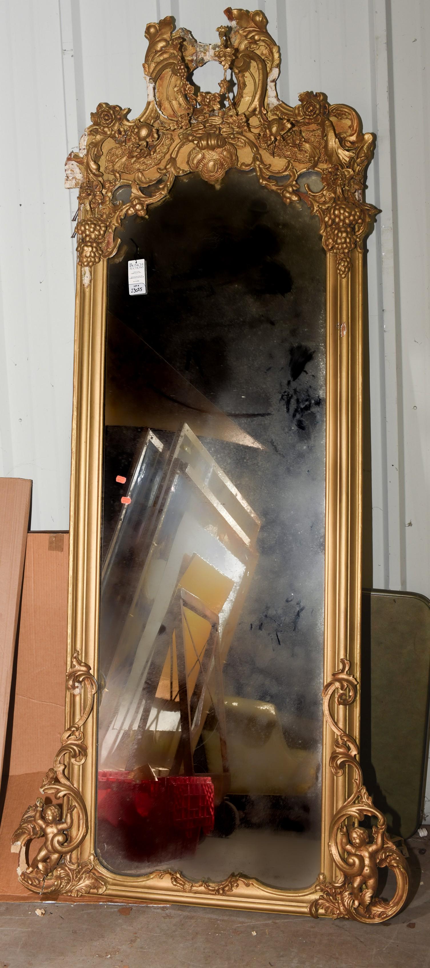 Italian style gilt hall mirror (1 of 6)