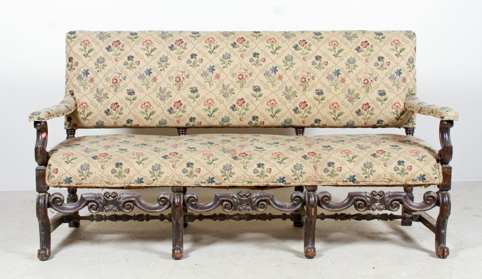 Rococo style carved walnut sofa (1 of 2)