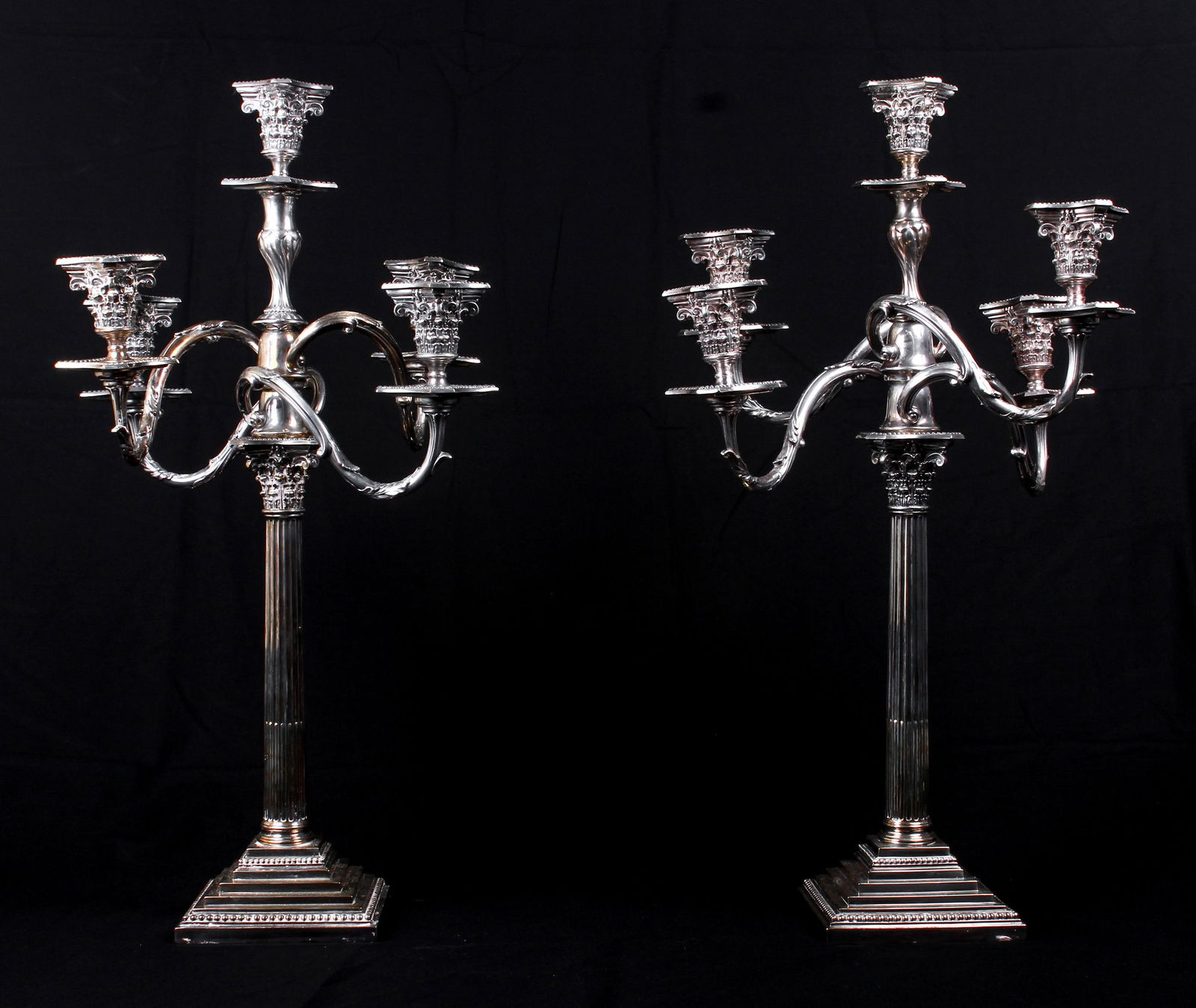 Silverplate convertible candelabra pair (1 of 4)