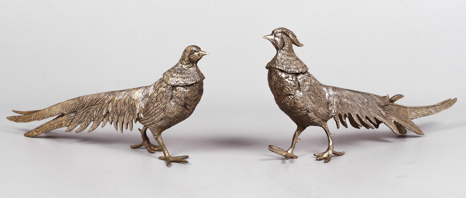 Pair of Silver Plated Pheasant Figures (1 of 3)