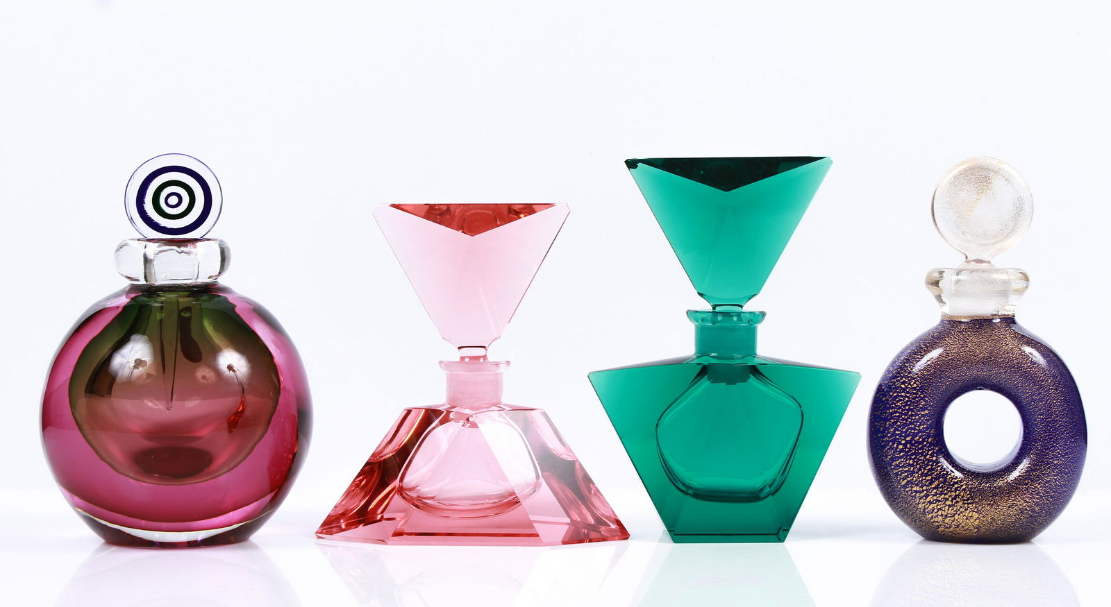 (4) Art Glass Scent Bottles (1 of 3)