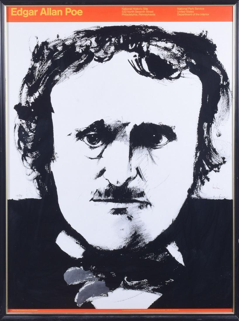 Leonard Baskin Signed Edgar Allan Poe Poster (1 of 2)