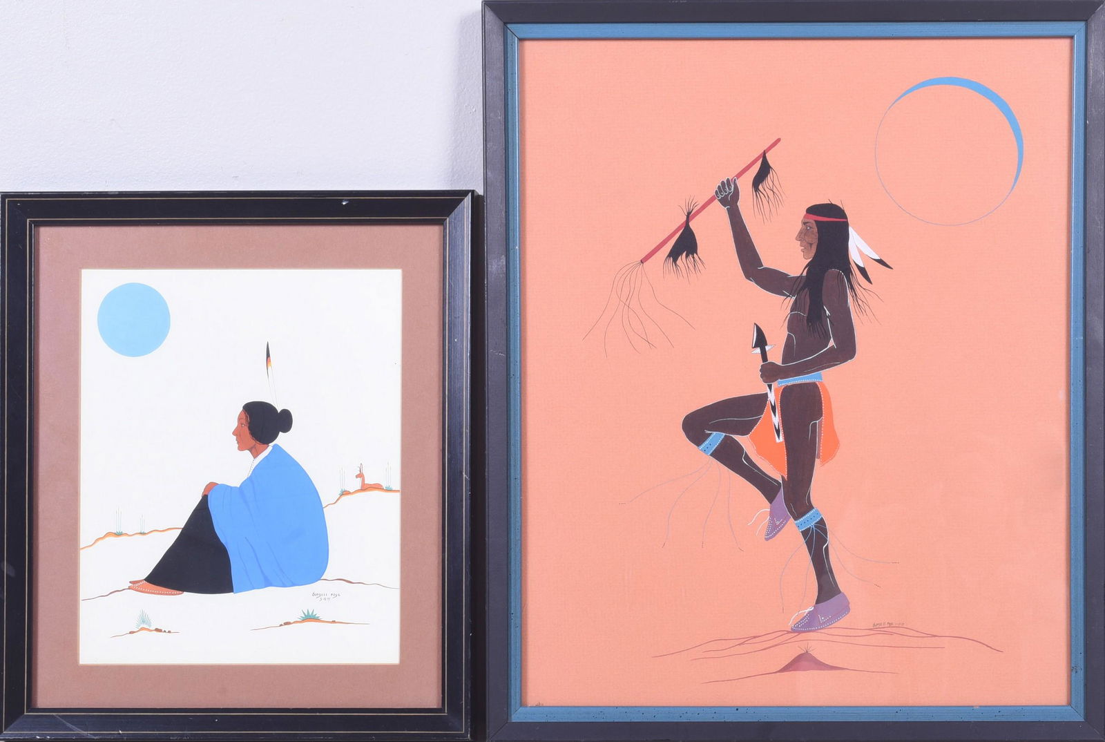 (2) Burgess Roye Native American Paintings (1 of 10)