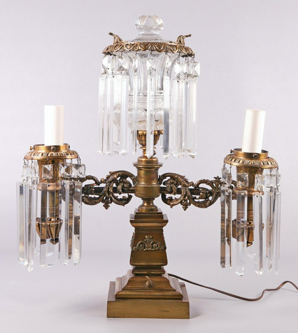 B. Gardiner New York bronze 2-arm argand lamp (1 of 5)