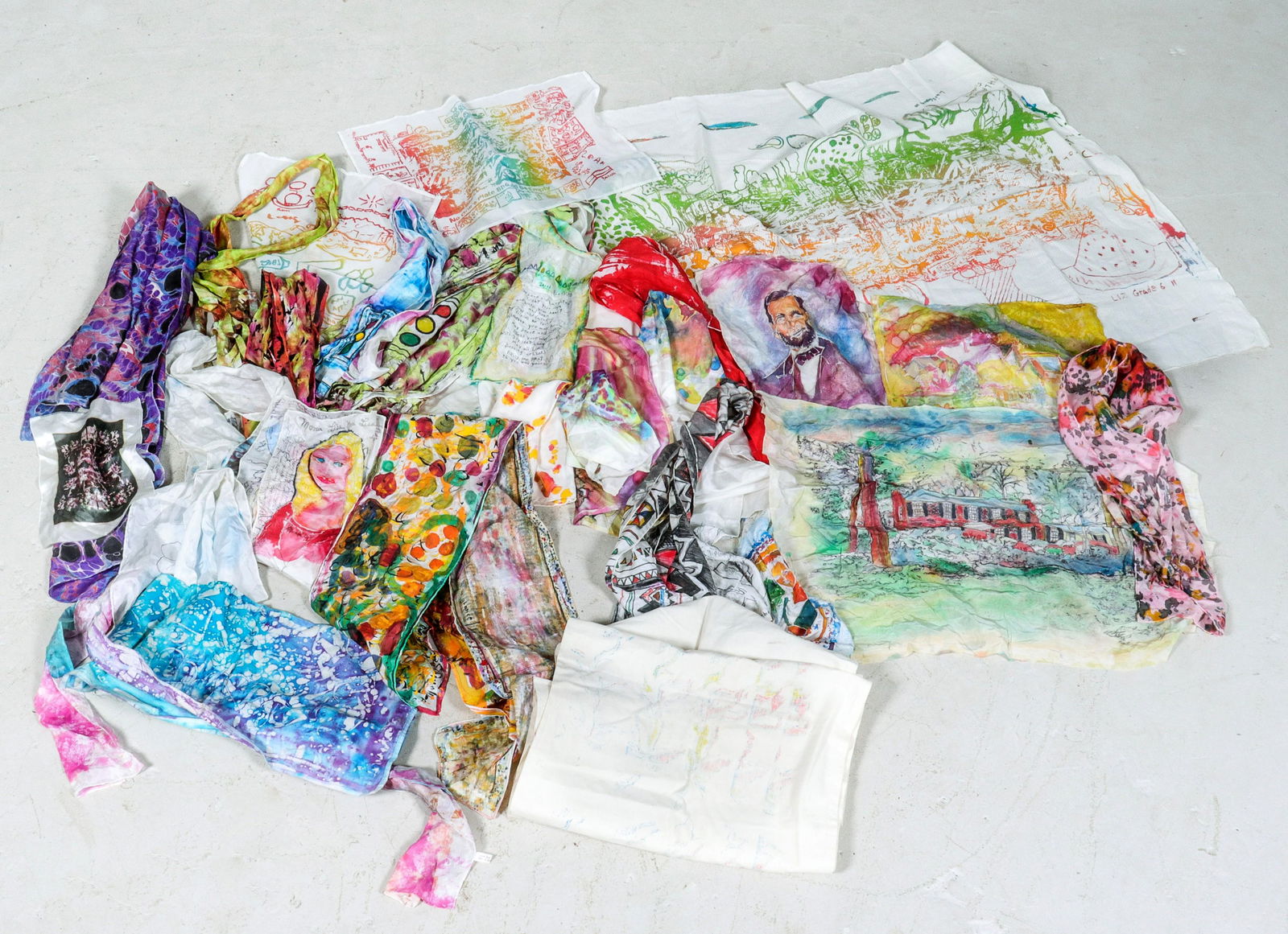 (10)+ Marilyn Lavins Hand Painted Silk Scarves (1 of 4)