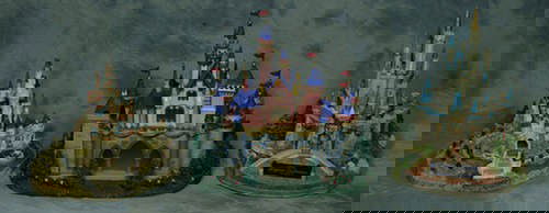 (3) Ceramic Disney Castle, 50th Anniversary illumin: (3) Ceramic Disney Castle, 50th Anniversary illuminated, The Happiest Celebration on earth, some damage, Disneyland Paris Castle, some damage, tallest 8 1/2"