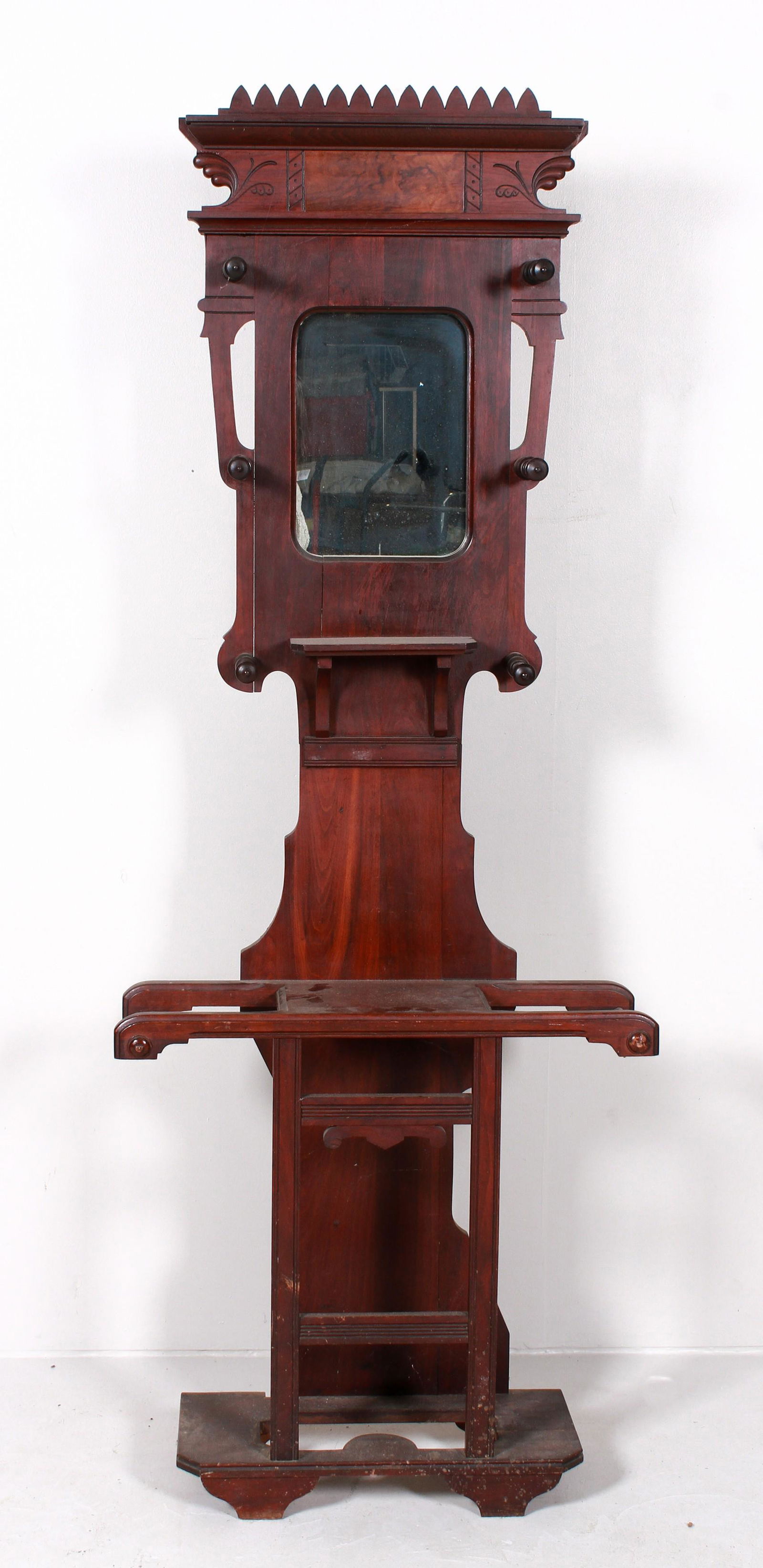 Victorian carved walnut hall rack (1 of 3)