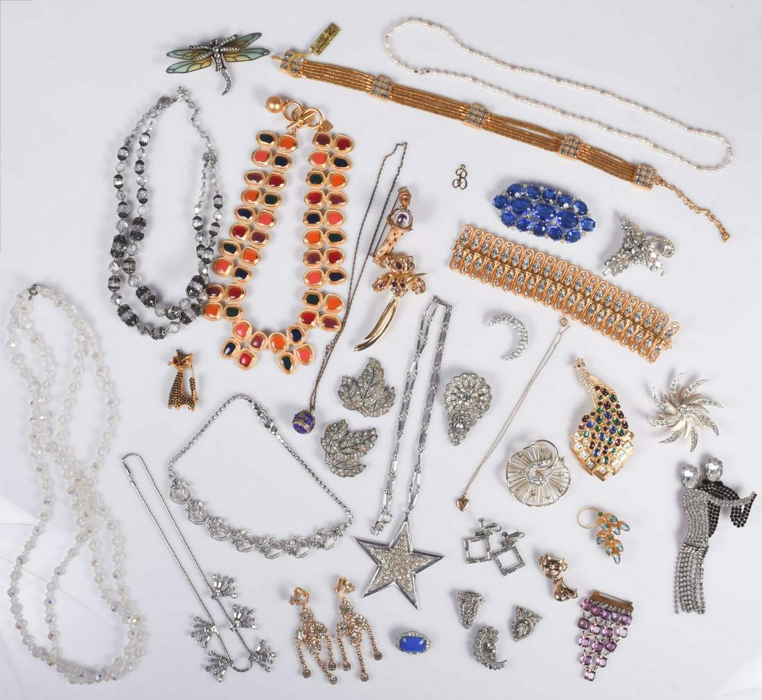Rhinestone Jewelry Lot - Earrings, Pins, Necklaces (1 of 5)