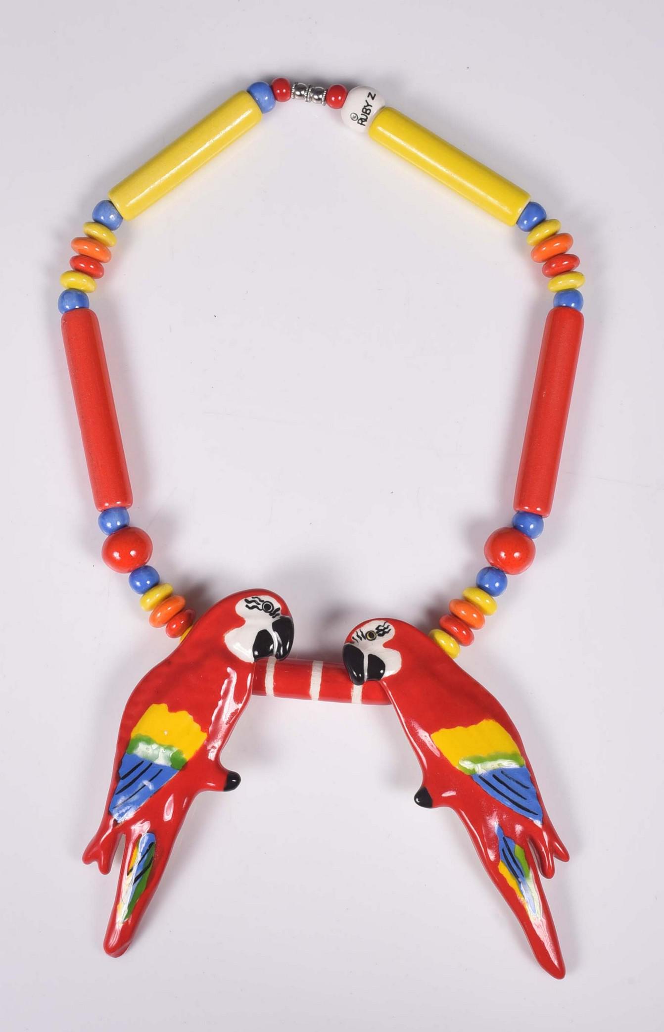 Bean Finneran Macaw Ceramic  Parrot Necklace (1 of 2)