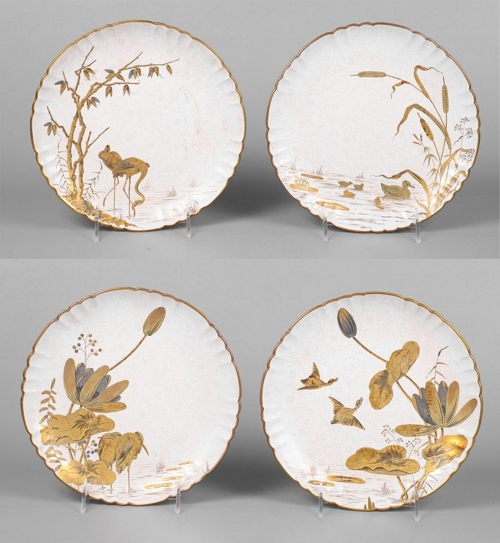 (4) Hand Gilded Porcelain Plates (1 of 5)
