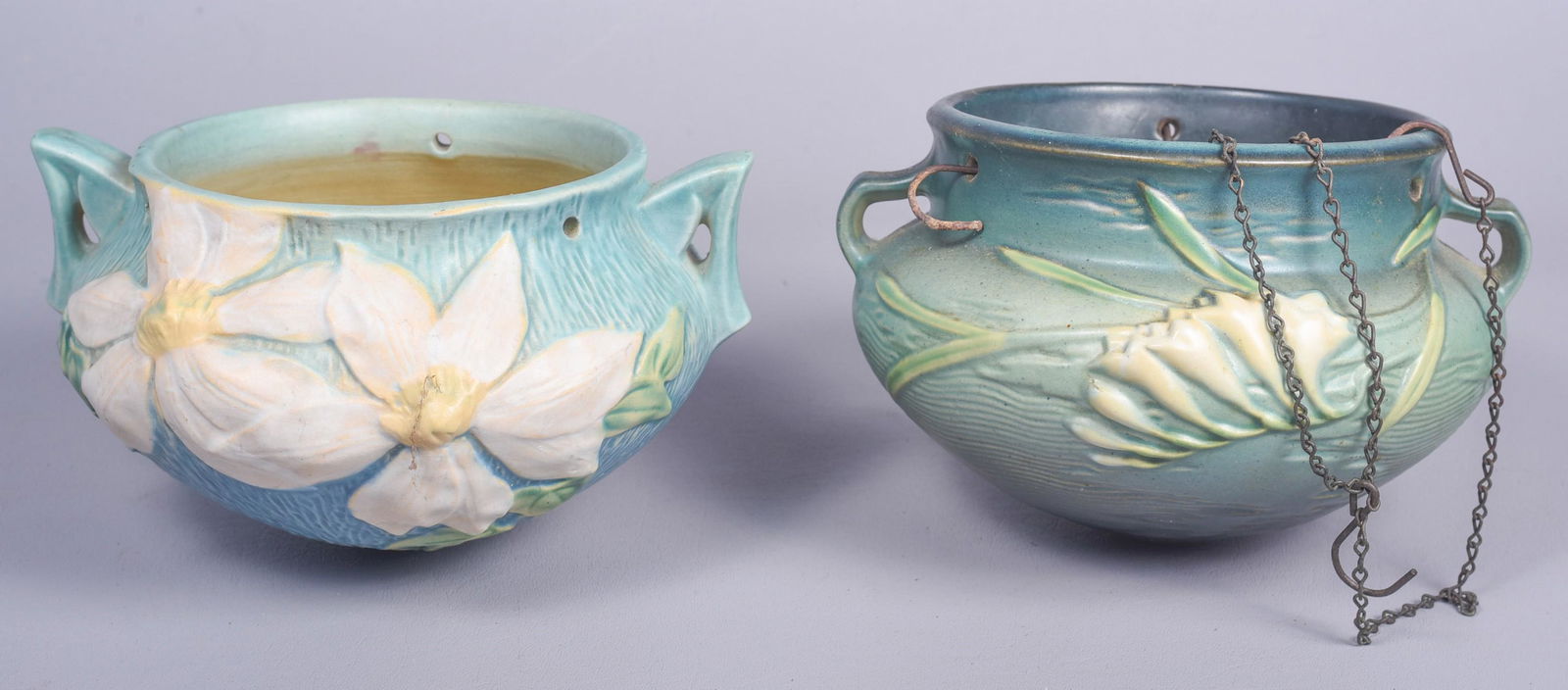 (2) Roseville Pottery Hanging Planters (1 of 3)