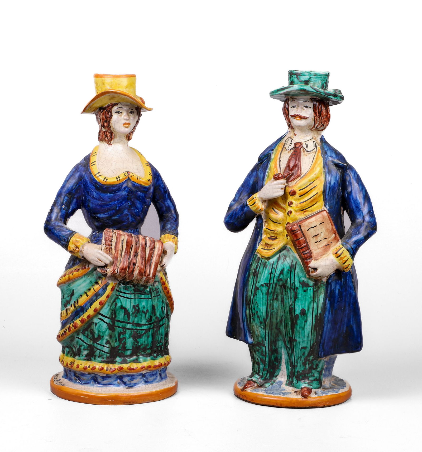 Pair of Caltagirone Lumiere Figural Candlesticks (1 of 6)