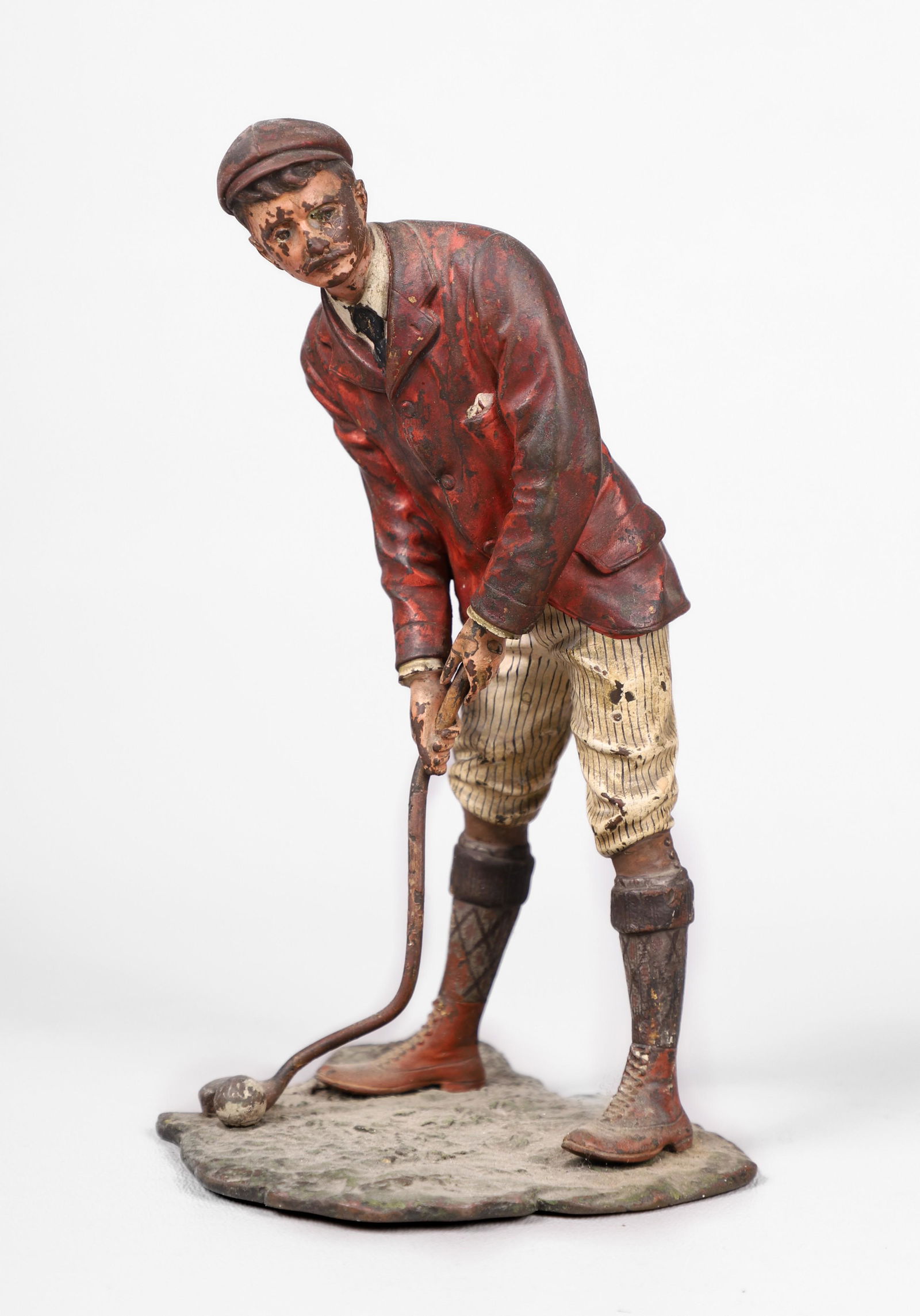 Franz Bergman Cold Painted Bronze Golfer (1 of 4)