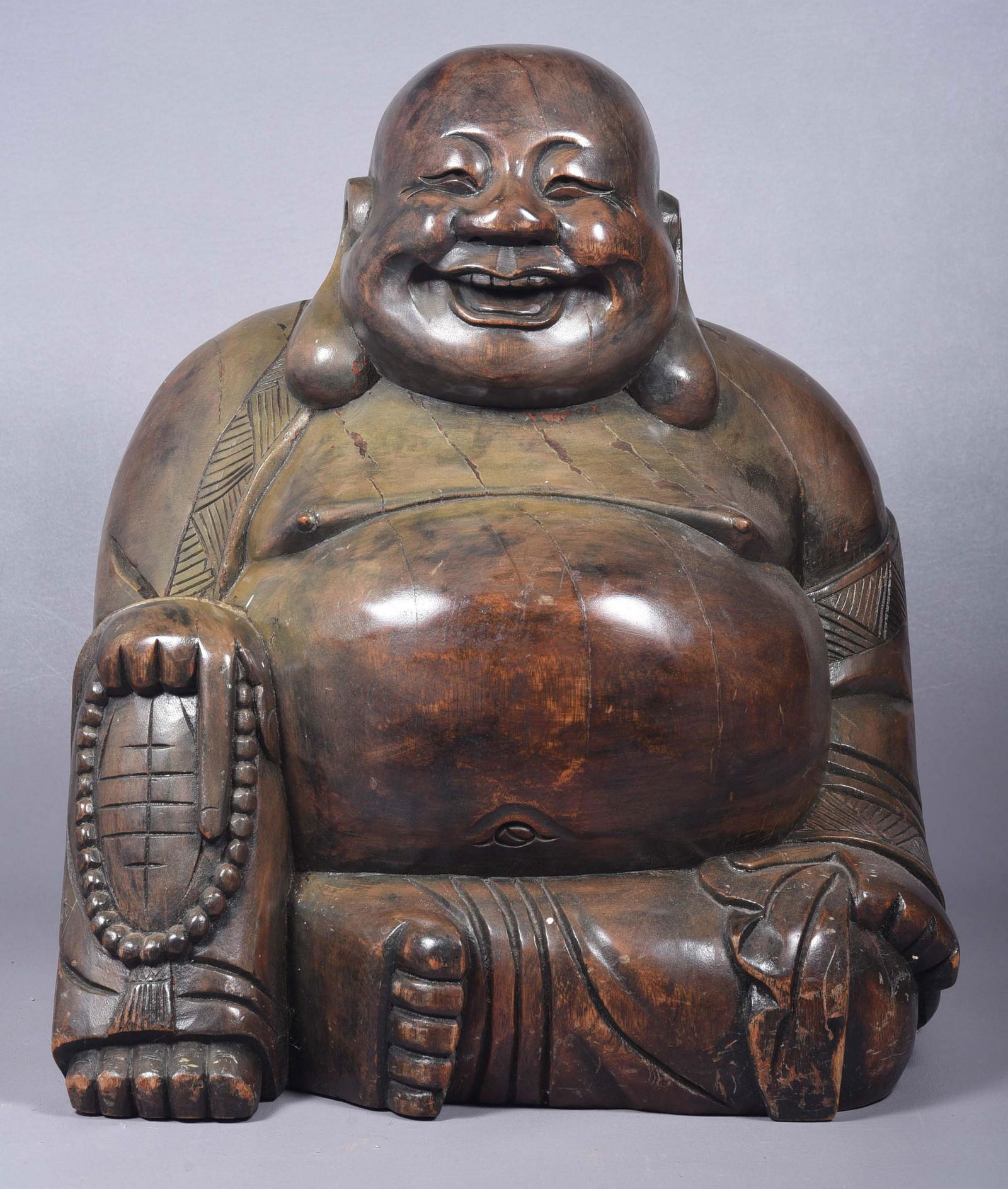 Large Chinese Carved Wood Buddha (1 of 6)