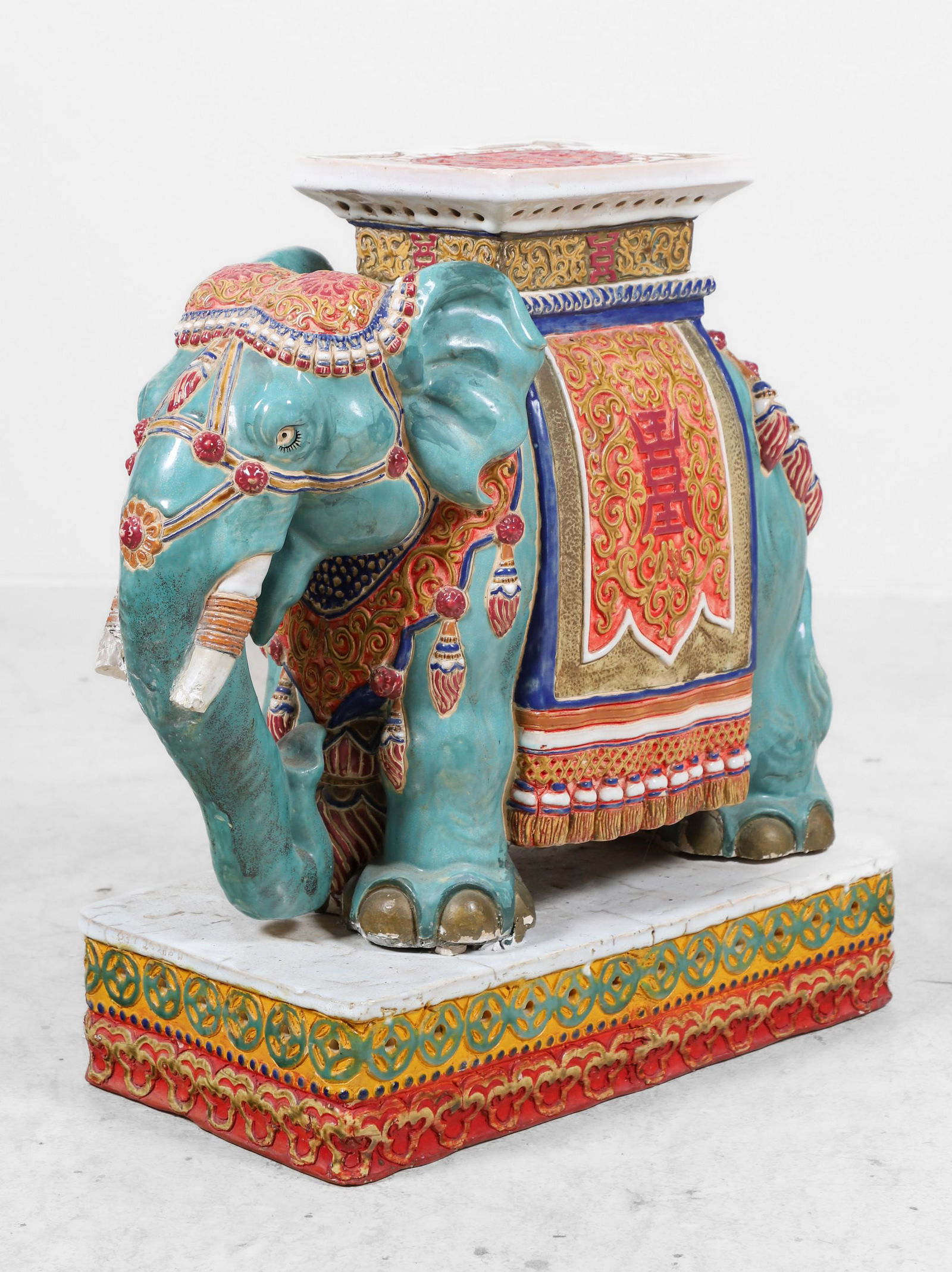 Chinese Porcelain Elephant Garden Seat (1 of 4)